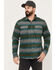 Image #1 - Dakota Grizzly Men's Bowie Button Down Long Sleeve Striped Western Fleece Shirt, Green, hi-res