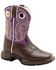 Image #1 - Durango Little Girls' Western Boots - Square Toe, Dark Brown, hi-res