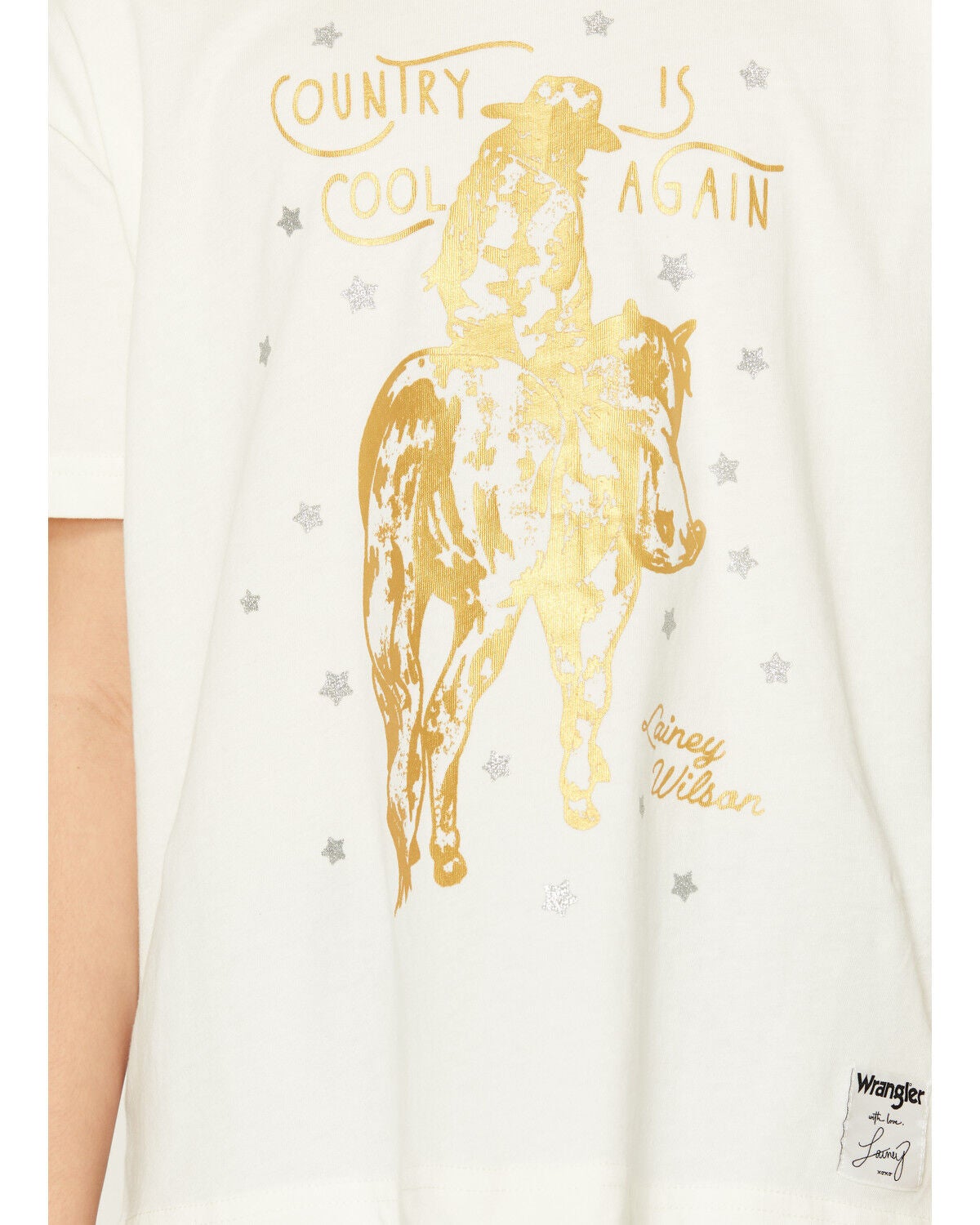 Image #3 - Wrangler X Lainey Wilson Girls' Country Is Cool Again Short Sleeve Graphic Tee, White, hi-res