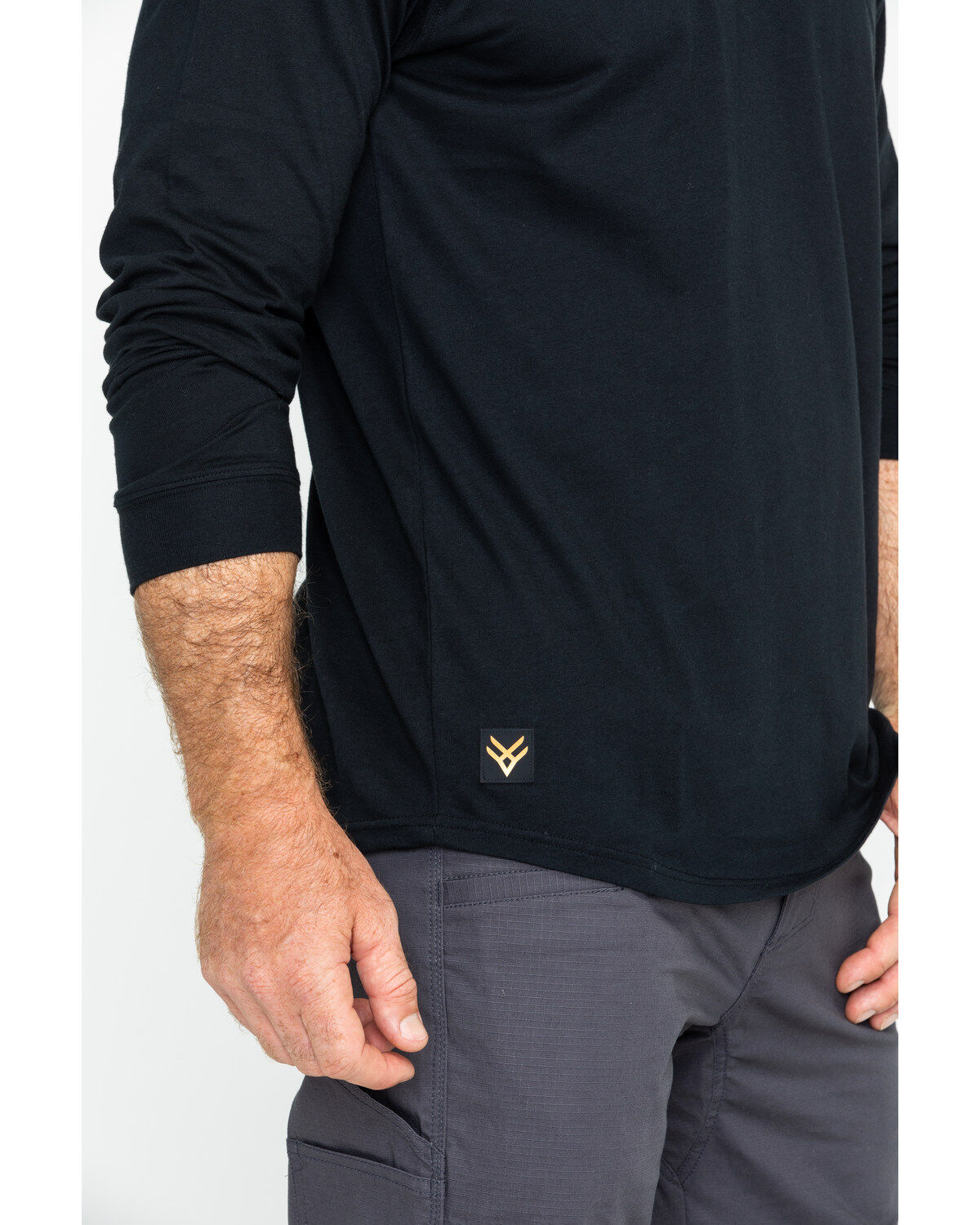 Image #5 - Hawx Men's Logo Crew Long Sleeve Work T-Shirt, Black, hi-res