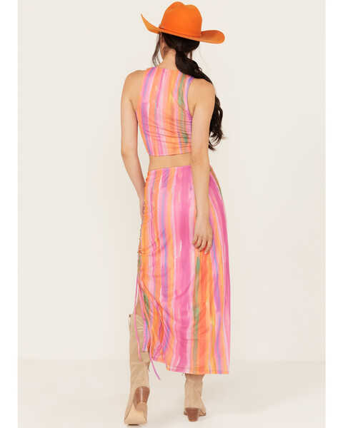 Image #3 - Show Me Your Mumu Women's Dazy Mesh Striped Midi Skirt, Pink, hi-res