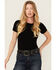 Image #1 - Shyanne Women's Crocodile Print Rhinestone Belt, Black, hi-res