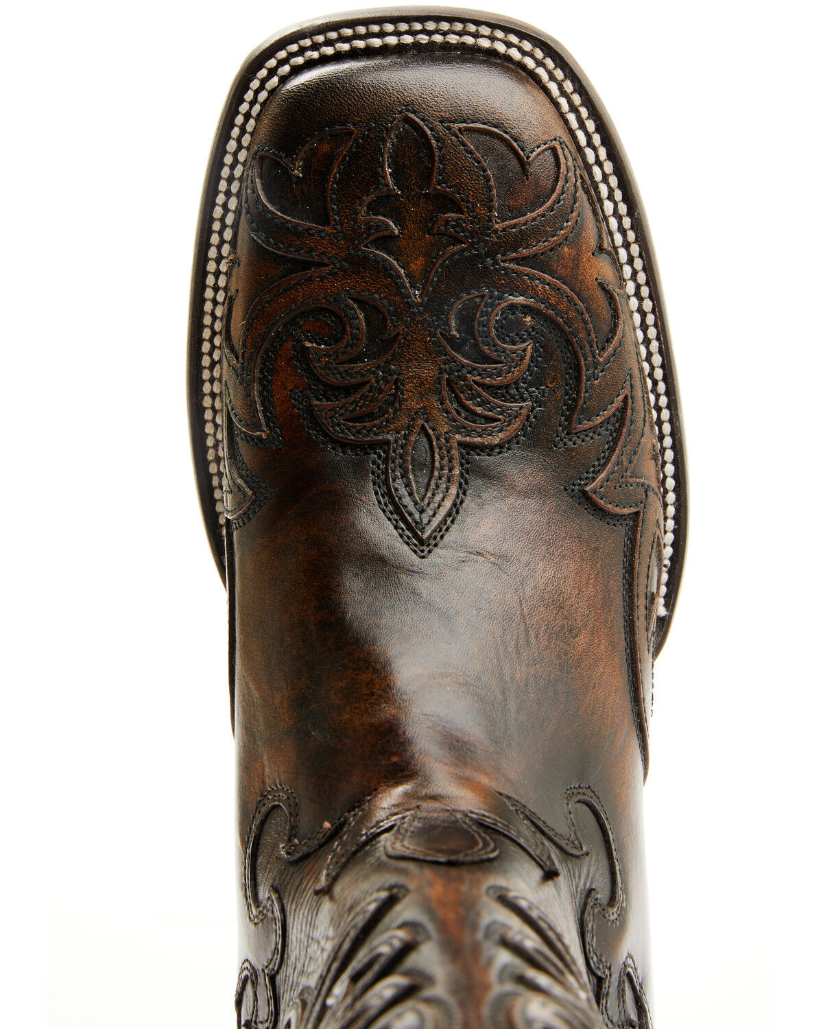 Image #6 - Corral Men's Overlay Embroidered Western Boots - Broad Square Toe, Black, hi-res