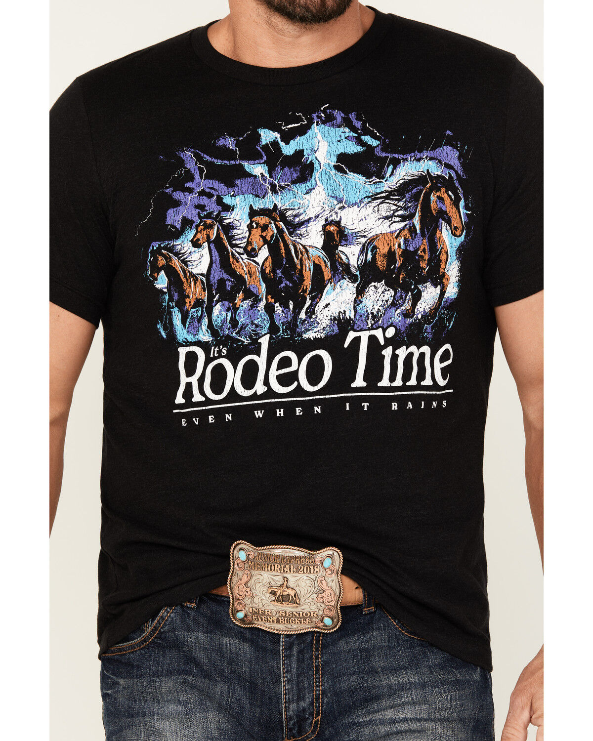 Image #3 - Rodeo Time Men's Even When It Rains Short Sleeve Graphic T-Shirt, Black, hi-res