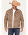 Image #1 - Seager Men's Calico Plaid Print Long Sleeve Button-Down Flannel Shirt, Caramel, hi-res