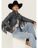 Mauritius Leather Women's Melbourne Denim Fringe Leather Jacket, Blue, hi-res