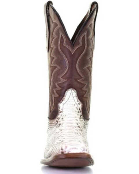 Circle G Men's Exotic Python Skin Western Boots - Square Toe, Brown, hi-res