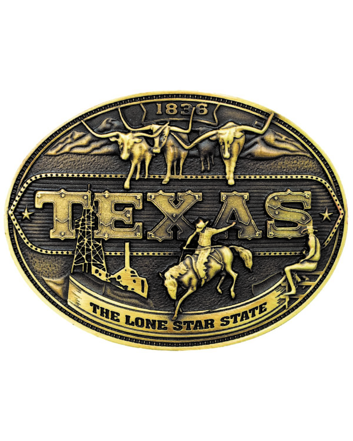 Image #1 - Cody James Men's Texas Heritage Belt Buckle, Gold, hi-res