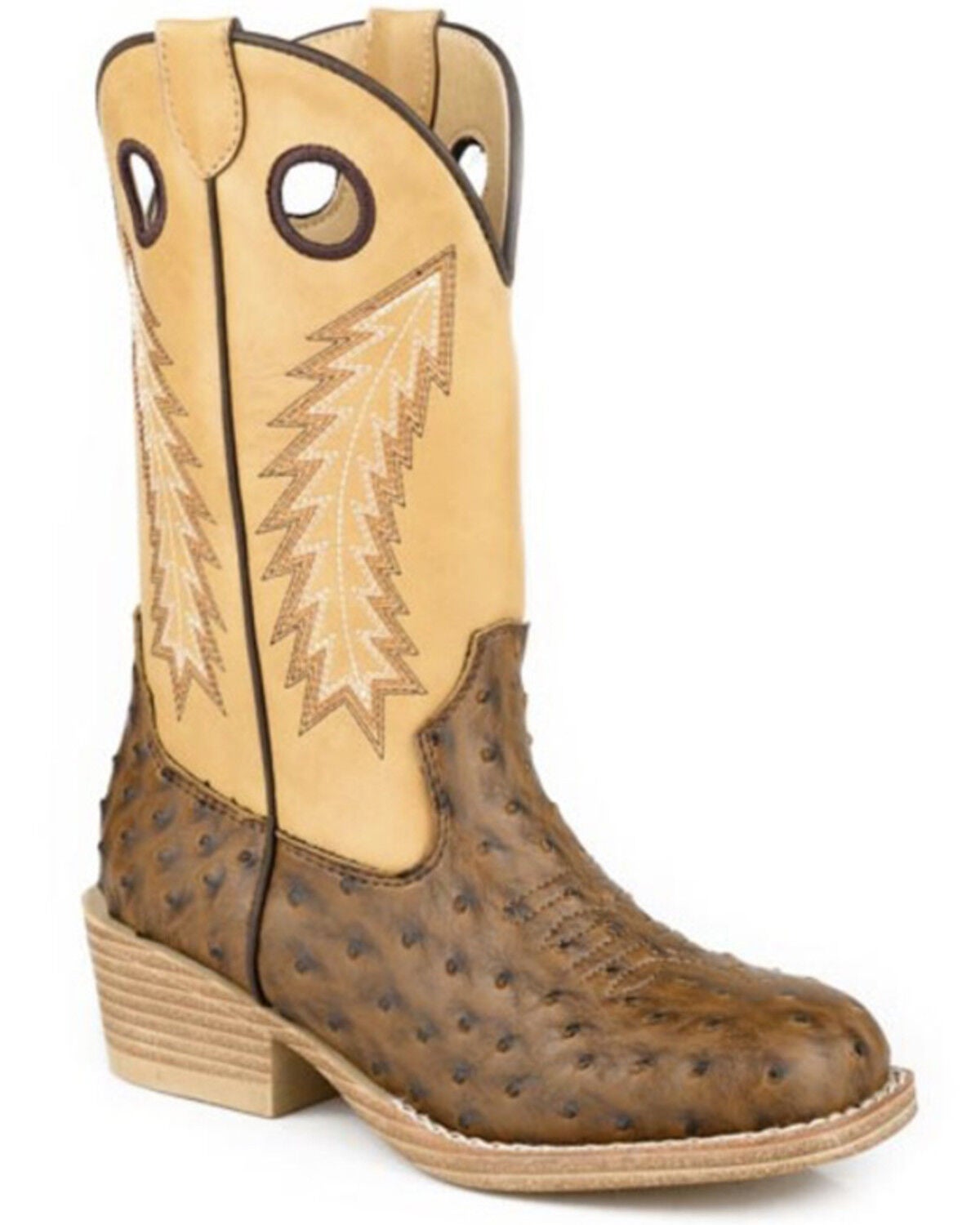 Roper Boys' Walker Bumps Western Boots - Square Toe, Brown, hi-res