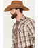 Image #2 - Cody James Men's Day Trip Plaid Print Long Sleeve Western Snap Shirt, Brown, hi-res