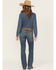 Image #1 - Wrangler Women's Mae Premium Patch Boot Cut Jeans, Blue, hi-res