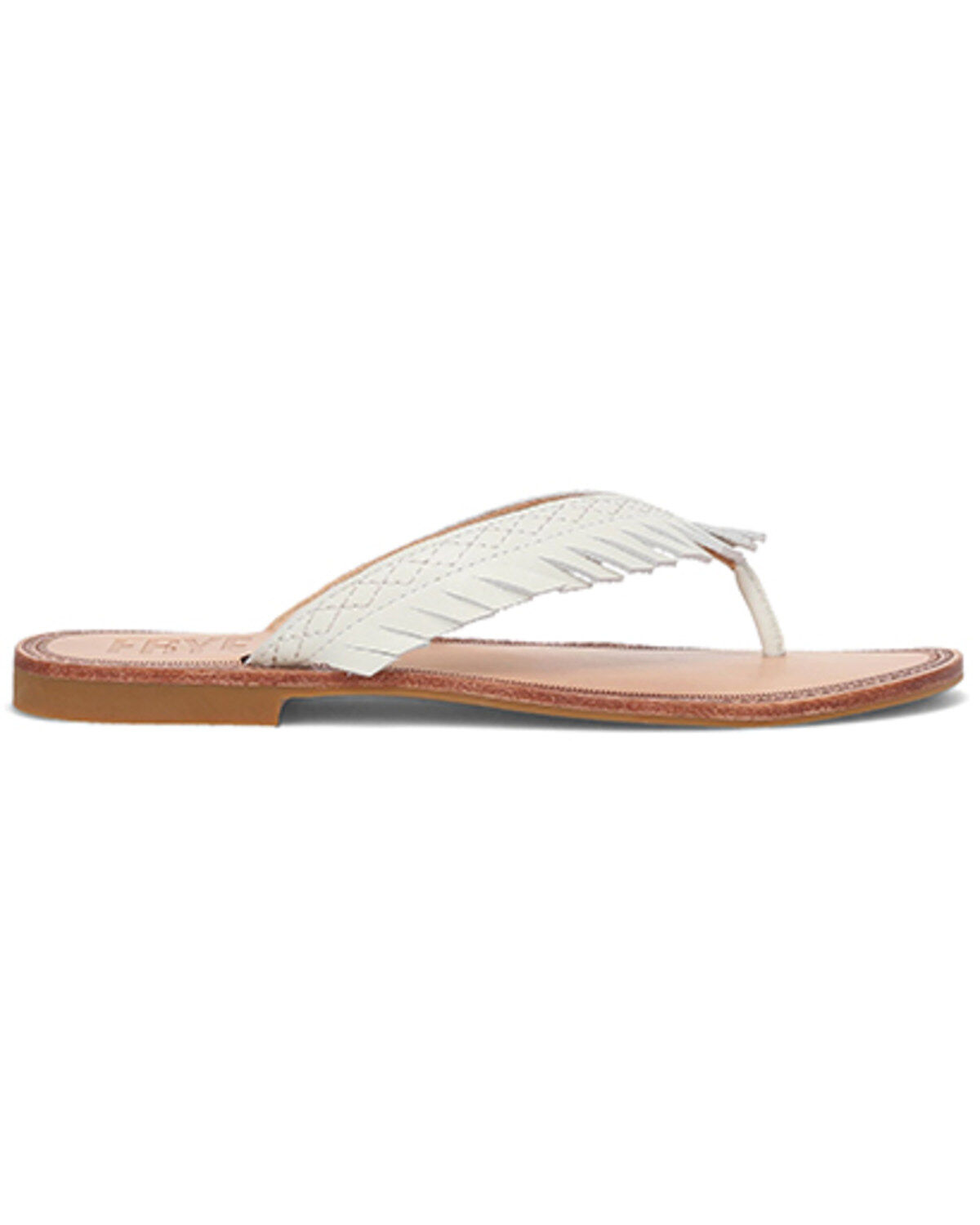 Image #2 - Frye Women's Ava Fringe Sandals, White, hi-res