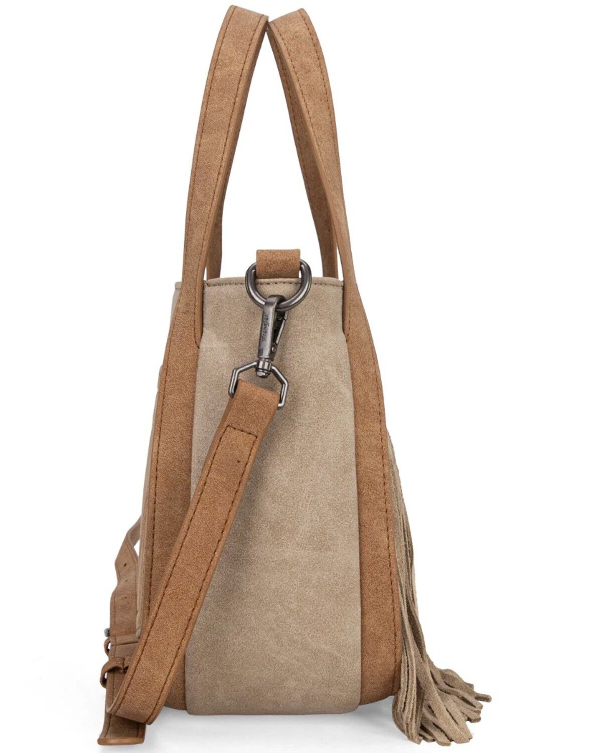 Wrangler Women's W Stitch Fringe Two Tone Crossbody