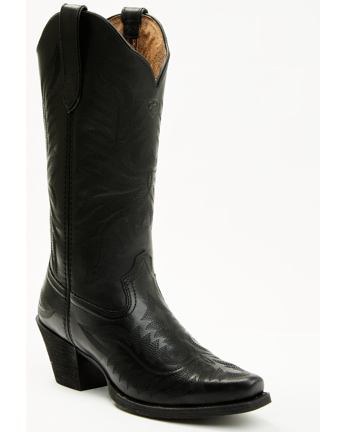 Image #1 - Ariat Women's Round Up Collins Western Boots - Snip Toe, Black, hi-res