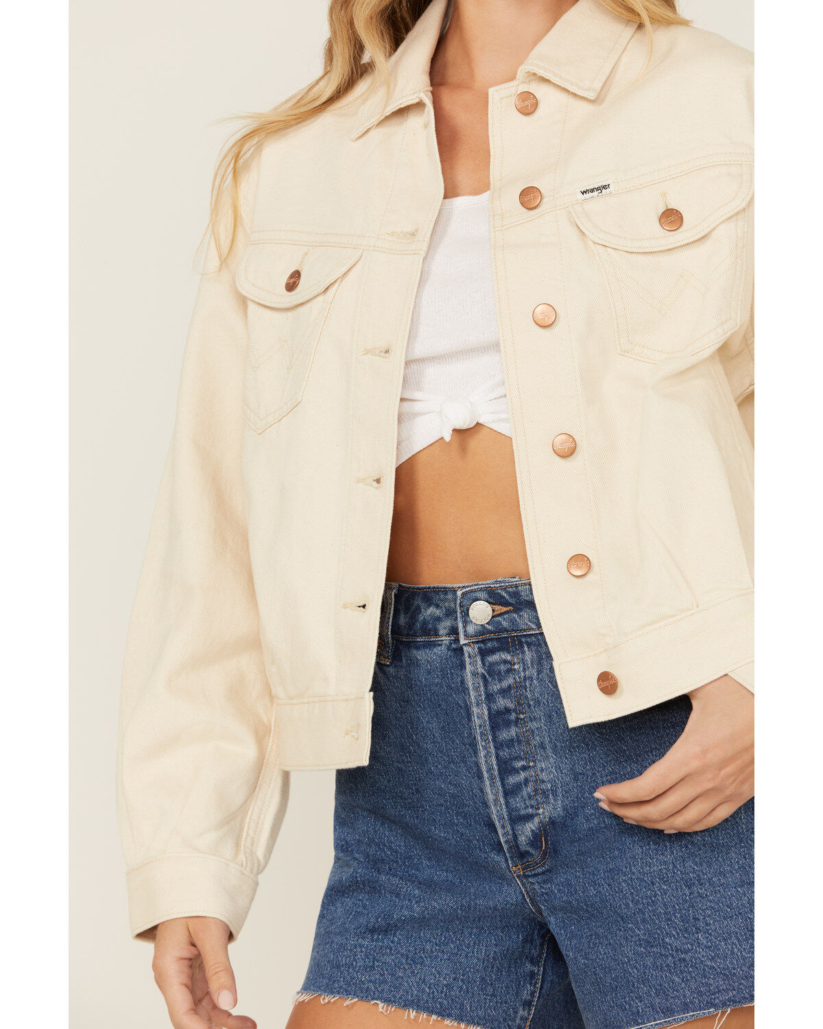 Product Name:  Wrangler Women's Logo Denim Trucker Jacket