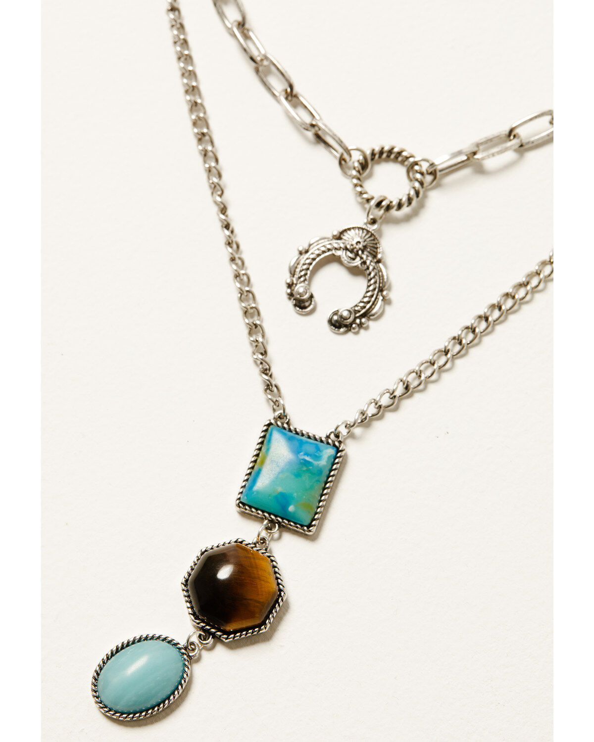 Image #2 - Shyanne Women's Juniper Sky Tri-Gem Necklace Set - 2 Piece, Silver, hi-res
