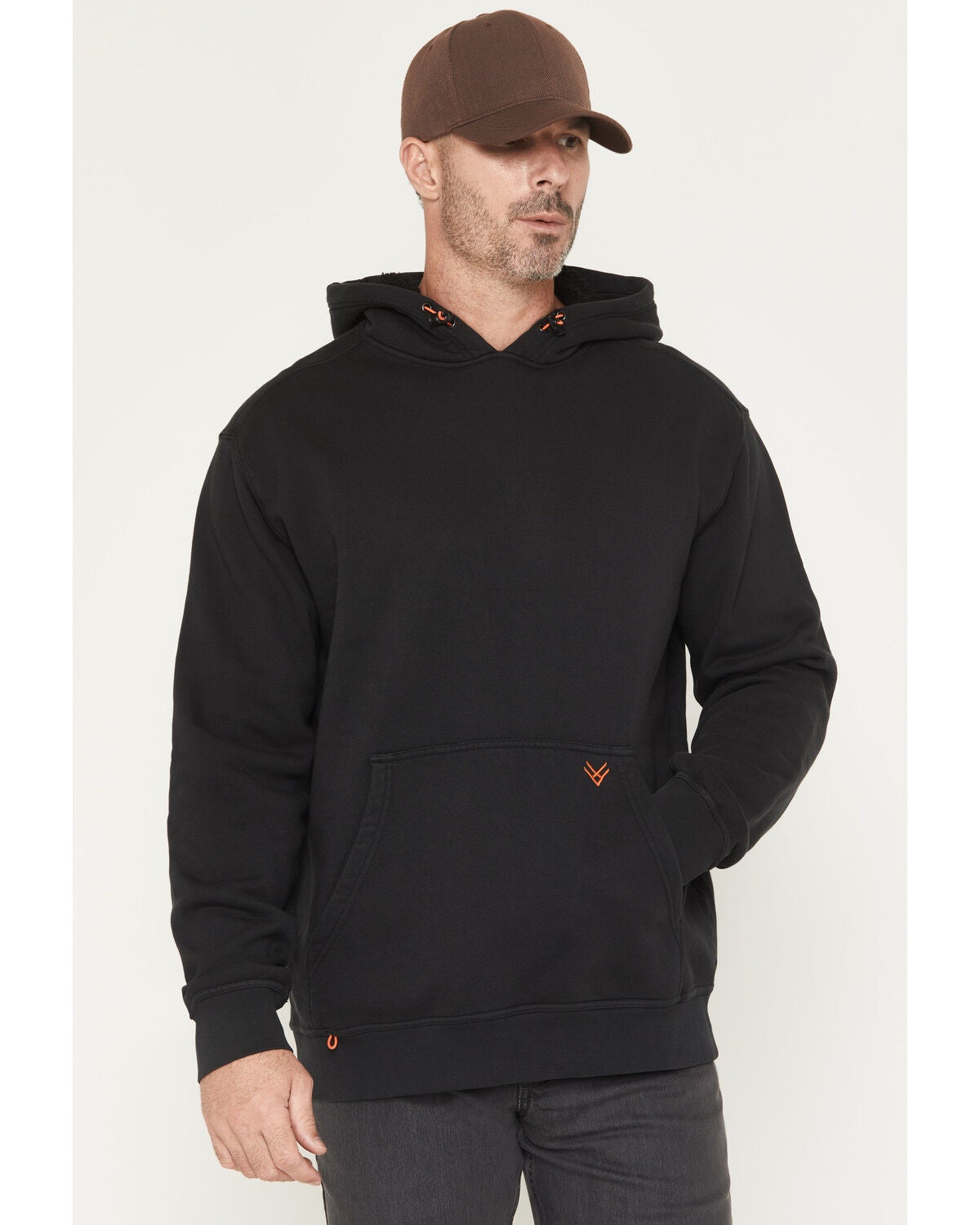 Hawx Men's Grit Garment Dyed Hooded Sweatshirt, Black, hi-res