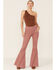 Saints & Hearts Women's High Rise Flare Jeans, Mauve, hi-res
