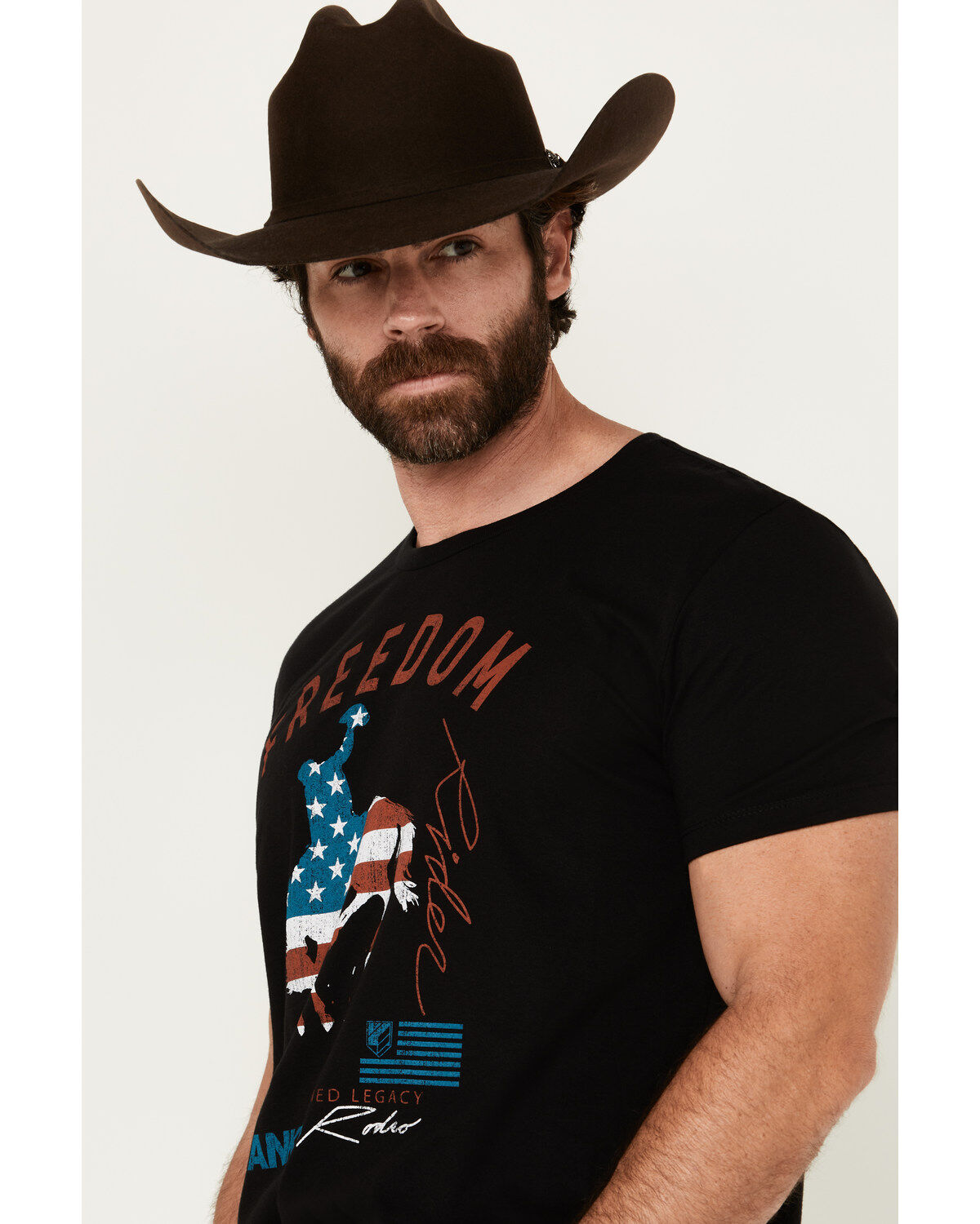 Image #2 - RANK 45® Men's Freedom Rider Americana Short Sleeve Graphic T-Shirt, Black, hi-res