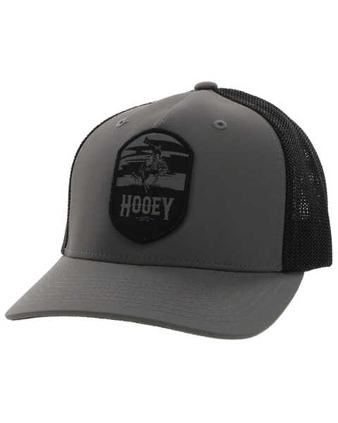 Hooey Men's Cheyenne Logo Patch Trucker Cap, Charcoal, hi-res