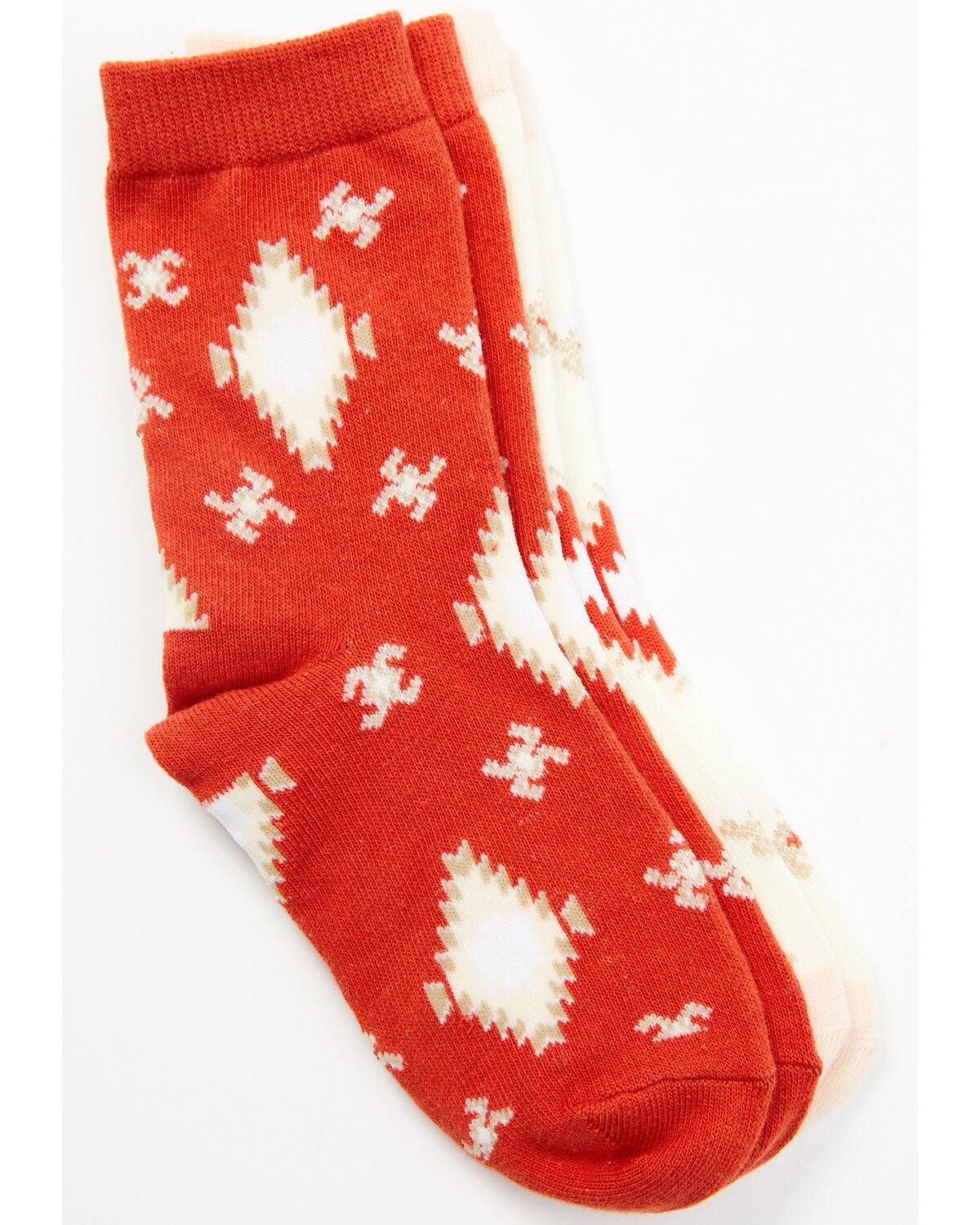 Shyanne Girls' Southwestern Crew Socks - 2-Pack, Rose, hi-res