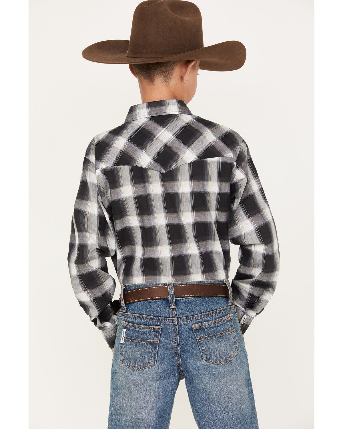 Image #4 - Roper Boys' Plaid Print Long Sleeve Snap Western Shirt, , hi-res