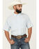 Image #1 - Ariat Men's VenTEK Solid Short Sleeve Button-Down Western Shirt, Light Blue, hi-res