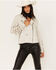 DANCASSAB Women's Bjork Leather Moto Biker Jacket, Ivory, hi-res