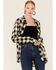 Image #1 - Stetson Women's Buffalo Plaid Print Long Sleeve Pearl Snap Shirt, White, hi-res