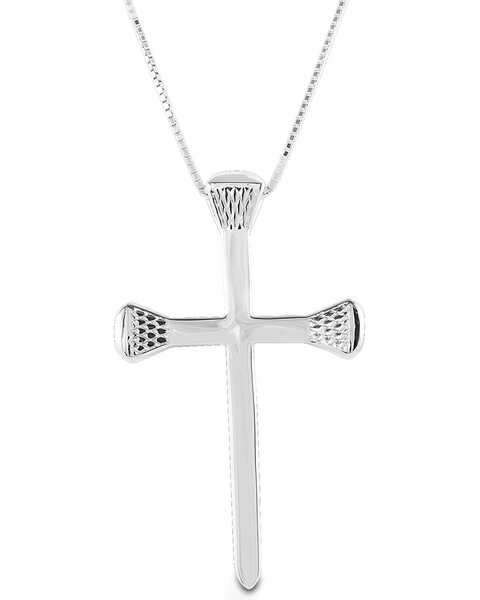 Image #1 -  Kelly Herd Women's Horseshoe Nail Cross Necklace, Silver, hi-res