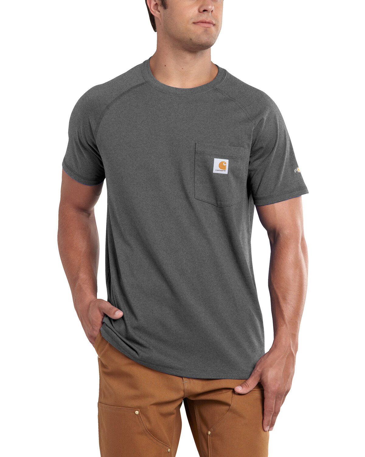 Image #1 - Carhartt Men's Force Cotton Short Sleeve Work Shirt - Big & Tall, , hi-res