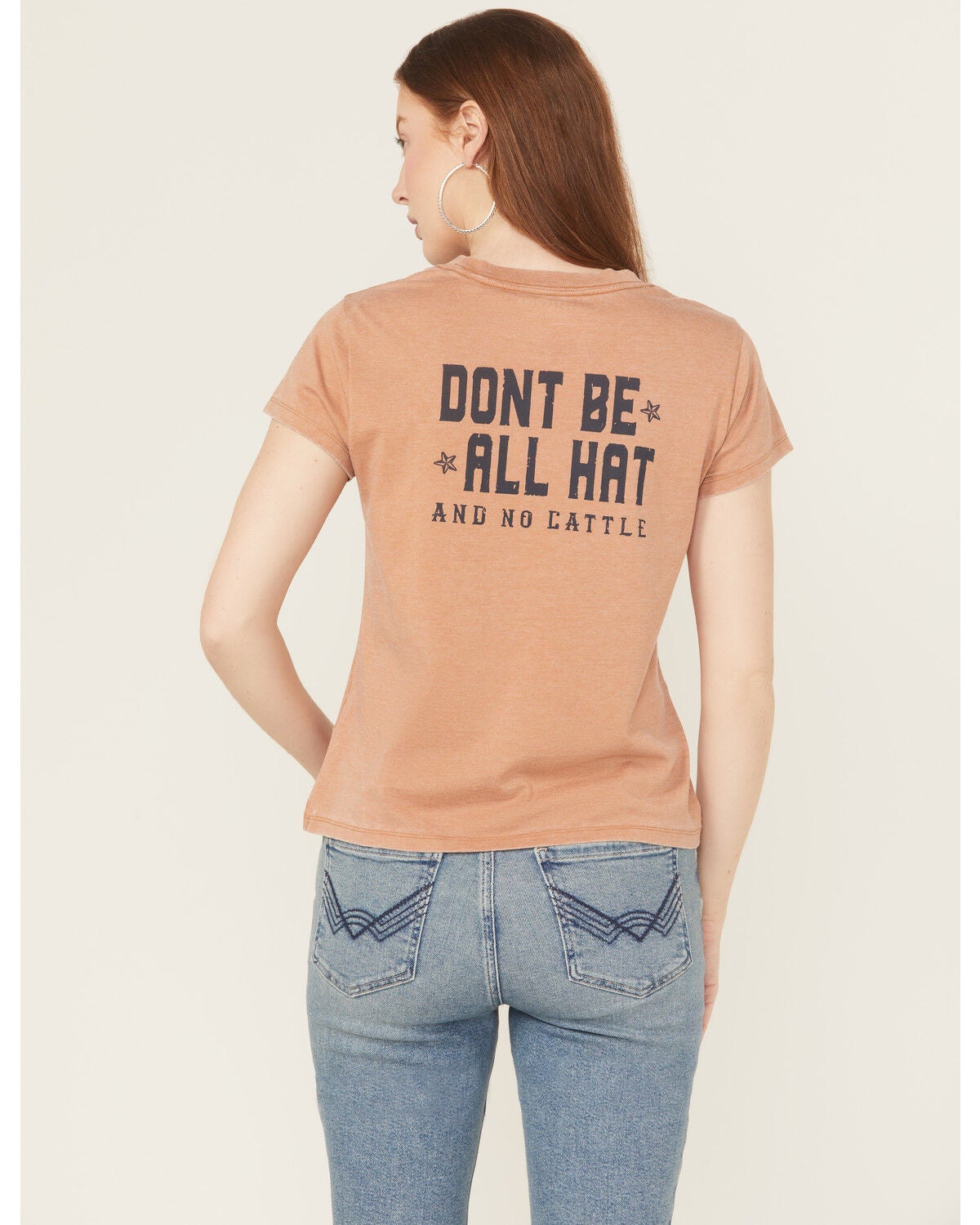 Idyllwind Women's Don't Be All Hat Short Sleeve Graphic Tee, Pecan, hi-res