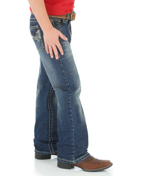 Image #2 - Wrangler Boy's 20X No. 42 Vintage Boot Cut Jeans, Blue, hi-res