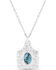 Image #1 - Montana Silversmiths Women's Chiseled Cow Tag Turquoise Necklace, Silver, hi-res
