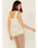 Image #4 - Miss Me Women's Southwestern Embroidered Ruffle Tank Top, Cream, hi-res