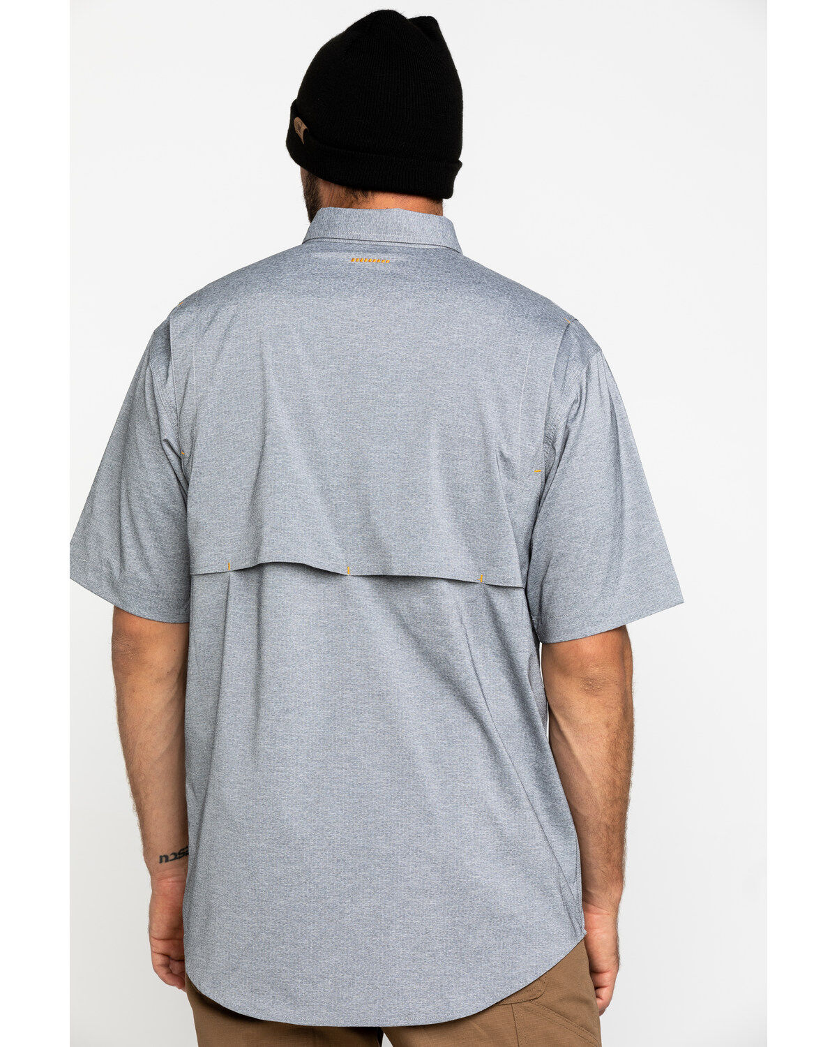 Image #2 - Ariat Men's Grey Rebar Made Tough Durastretch Vent Short Sleeve Work Shirt - Tall, Heather Grey, hi-res