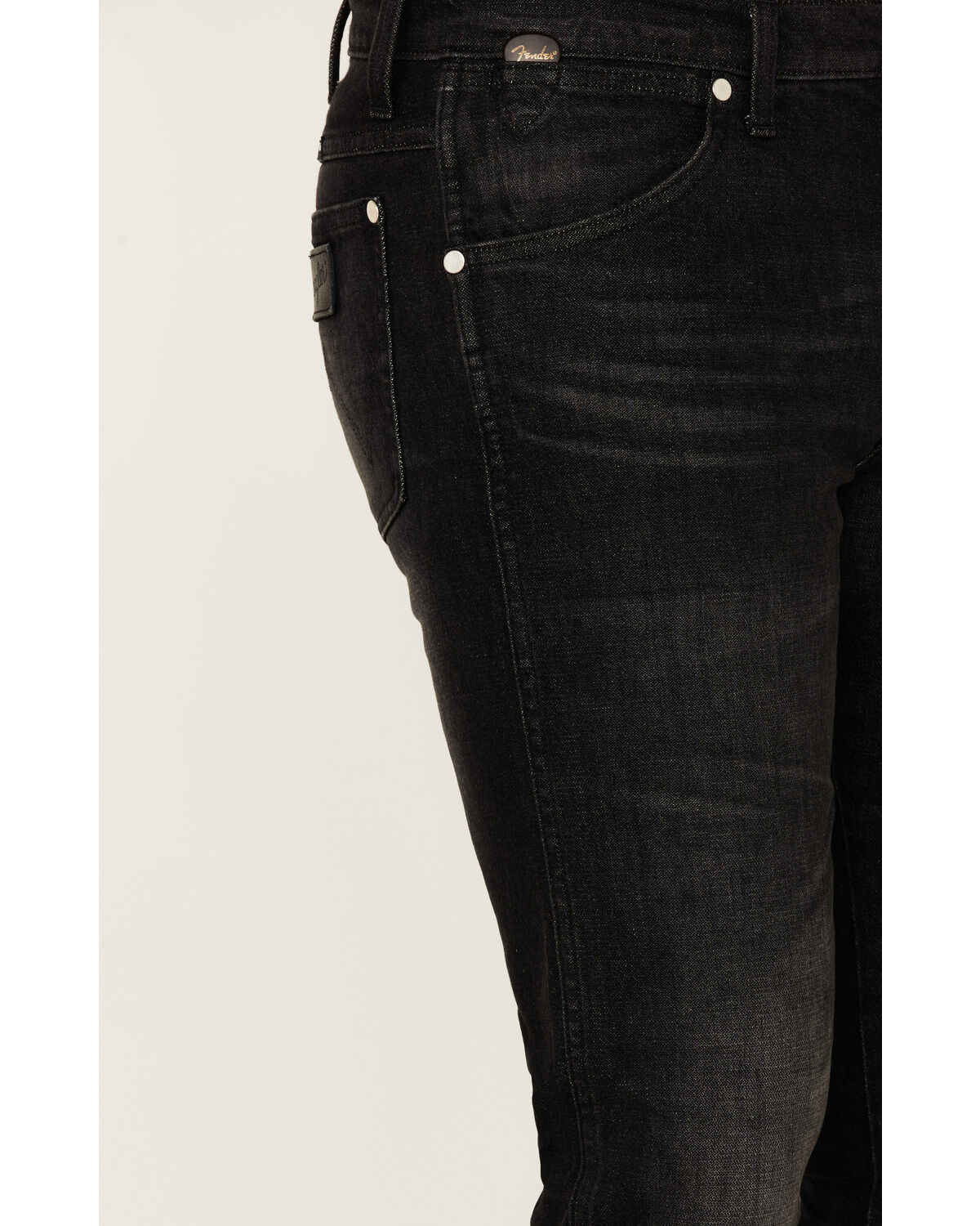 Image #2 - Wrangler X Fender Men's Larston Acoustic Legends Tapered Slim Fit Jeans, Black, hi-res