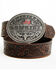 Shyanne Women's American Cowgirl Floral Tooled Buckle Belt, Brown, hi-res