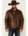 Image #1 - Cripple Creek Men's Vintage Brown Lamb Nappa CC Leather Jacket , , hi-res