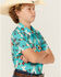 Image #2 - Rock & Roll Denim Boys' Tek Southwestern Print Short Sleeve Snap Western Shirt, , hi-res