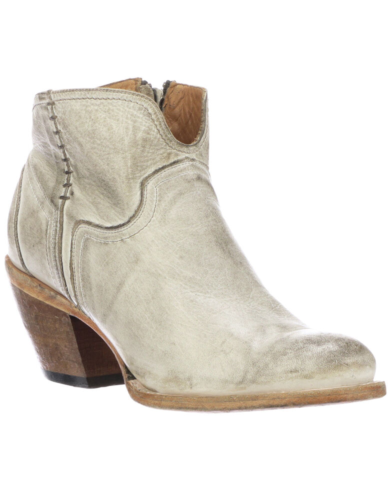 white booties rounded toe