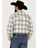 Image #4 - Blue Ranchwear Men's Hawkins Plaid Print Long Sleeve Snap Western Shirt, Grey, hi-res