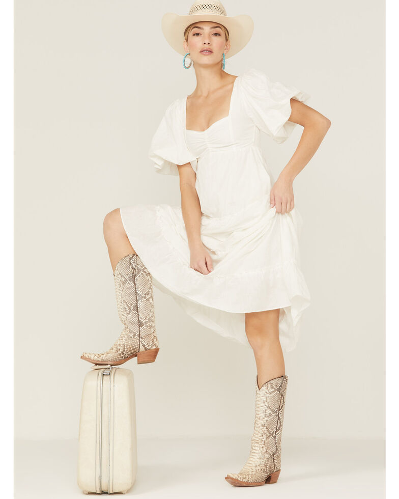 Show Me Your Mumu Women's Odette Midi Dress, White, hi-res