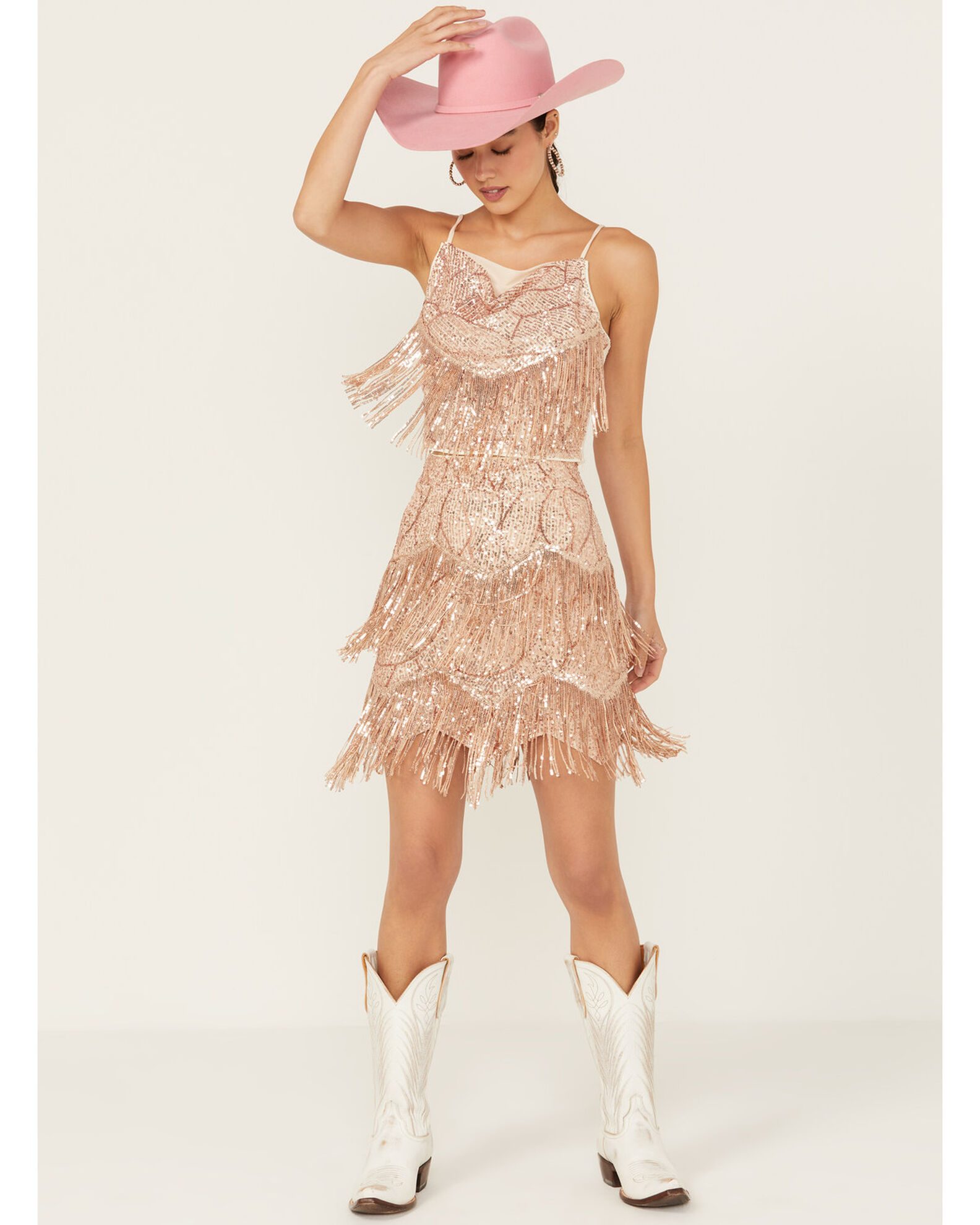 Fringe mini sale skirt gold