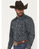 Image #2 - Cowboy Hardware Men's Scatter Paisley Print Long Sleeve Snap Stretch Western Shirt, Black, hi-res