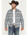 Image #1 - Wrangler Retro Men's Southwestern Print Long Sleeve Snap Shirt Jacket, Blue, hi-res