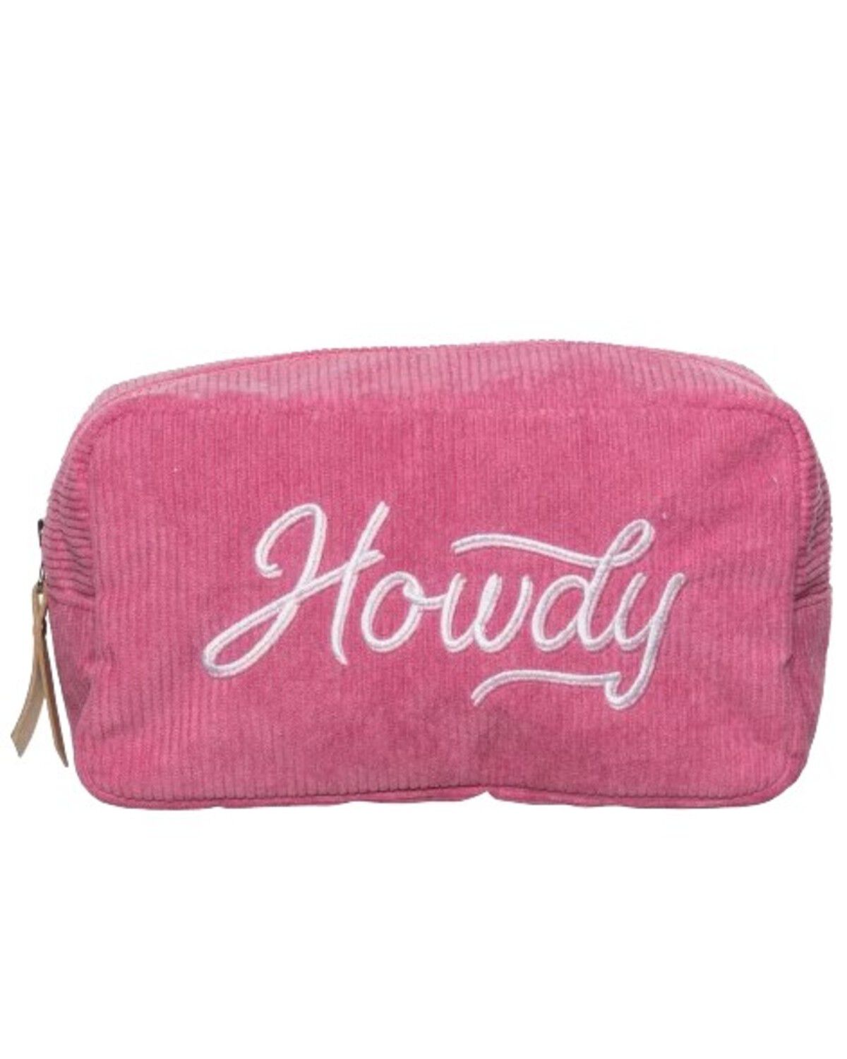 Image #1 - Totalee Gifts Howdy Corduroy Cosmetic Bag, Pink, hi-res