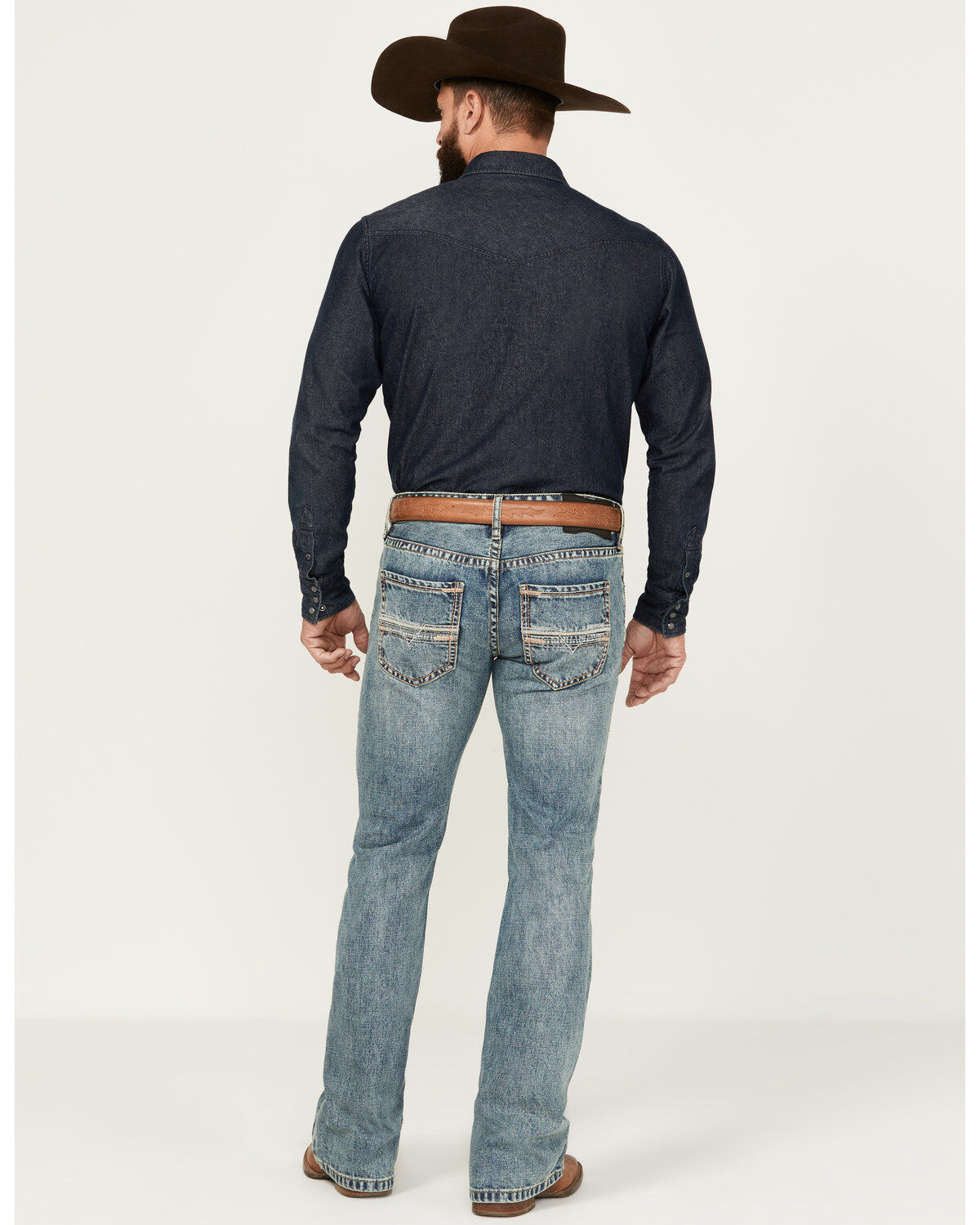 Product Name:  Rock & Roll Denim Men's Pistol Medium Vintage Wash Bootcut Rigid Denim Jeans