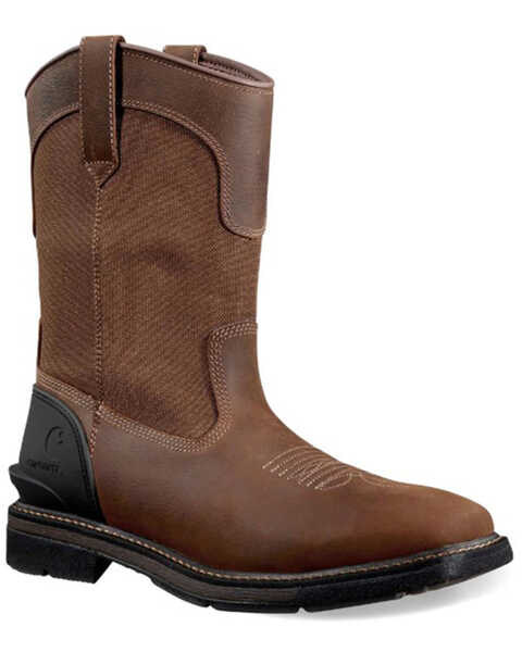 Carhartt Men's 11" Montana Water Resistant Wellington Work Boots - Steel Toe , Brown, hi-res