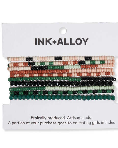Ink + Alloy Women's Desert Pearl 10 Strand Beaded Stretch Bracelet, Multi, hi-res